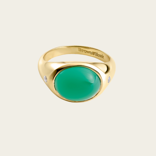 ONYX GREEN PINKY RING