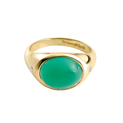 ONYX GREEN PINKY RING