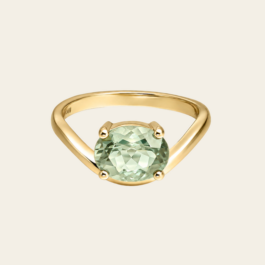 MIDNIGHT PINKY RING WITH GREEN AMETHYST