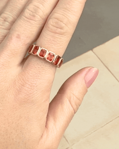 ORANGE SAPPHIRE ETERNITY RING