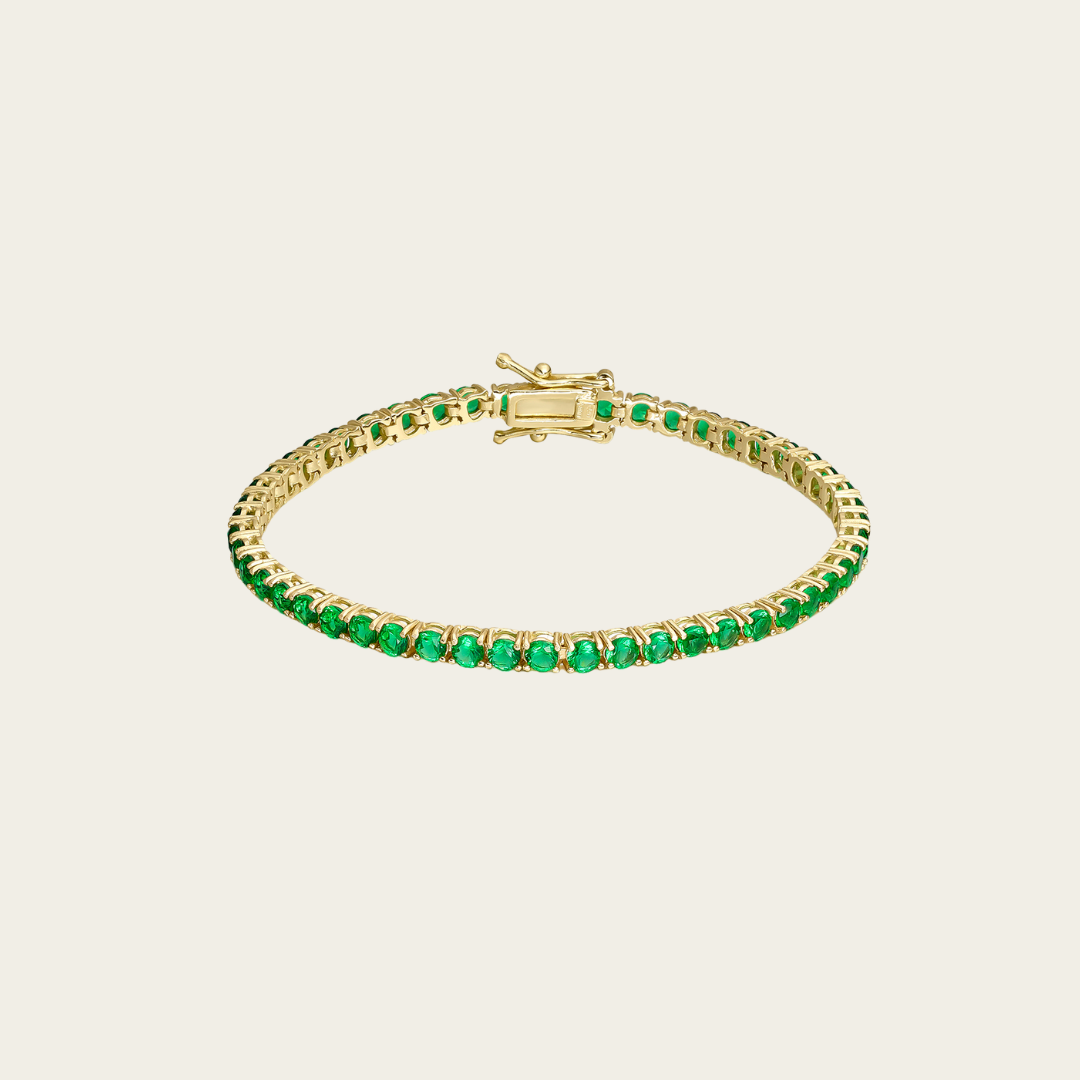 PULSERA RIVIÈRE CON CIRCONITAS VERDES