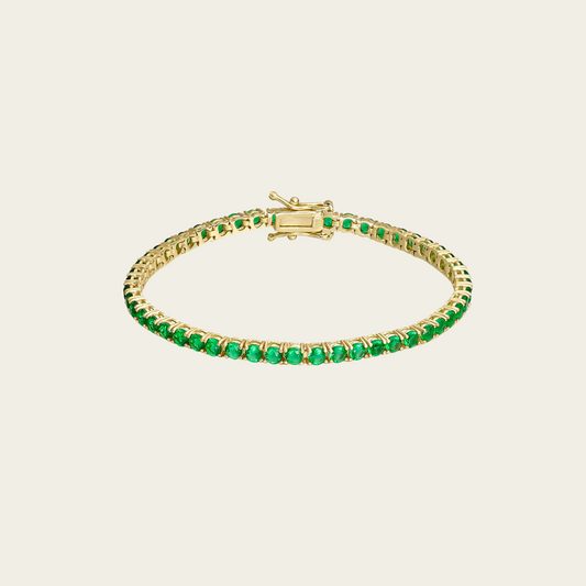 RIVIÈRE BRACELET WITH GREEN CIRCONS