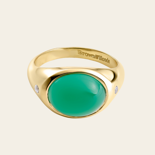 ONYX GREEN PINKY RING