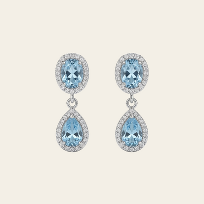 AMELIE EARRINGS WITH AQUAMARINES AND DIAMONDS