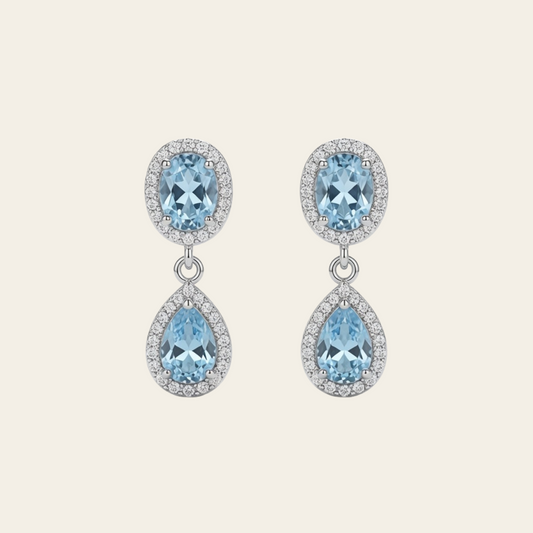 AMELIE EARRINGS WITH AQUAMARINES AND DIAMONDS