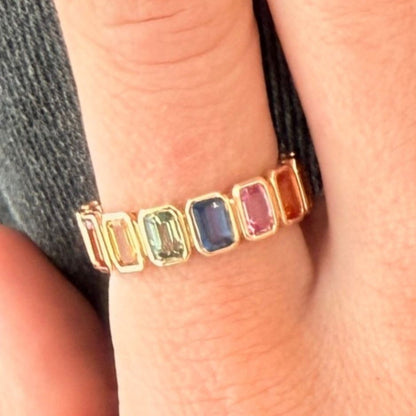 RAINBOW SAPPHIRE ETERNITY RING