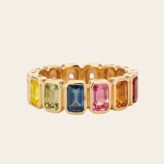 RAINBOW SAPPHIRE ETERNITY RING