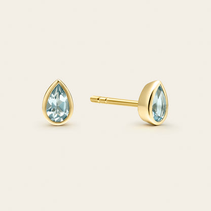 PENDIENTES GOTA CON AGUAMARINA