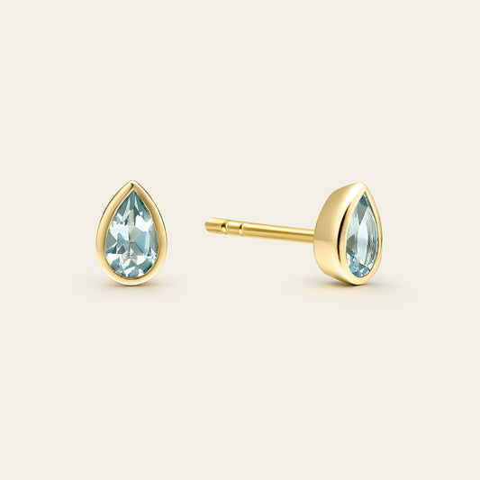 PEAR DROP EARRINGS WITH AQUAMARINE