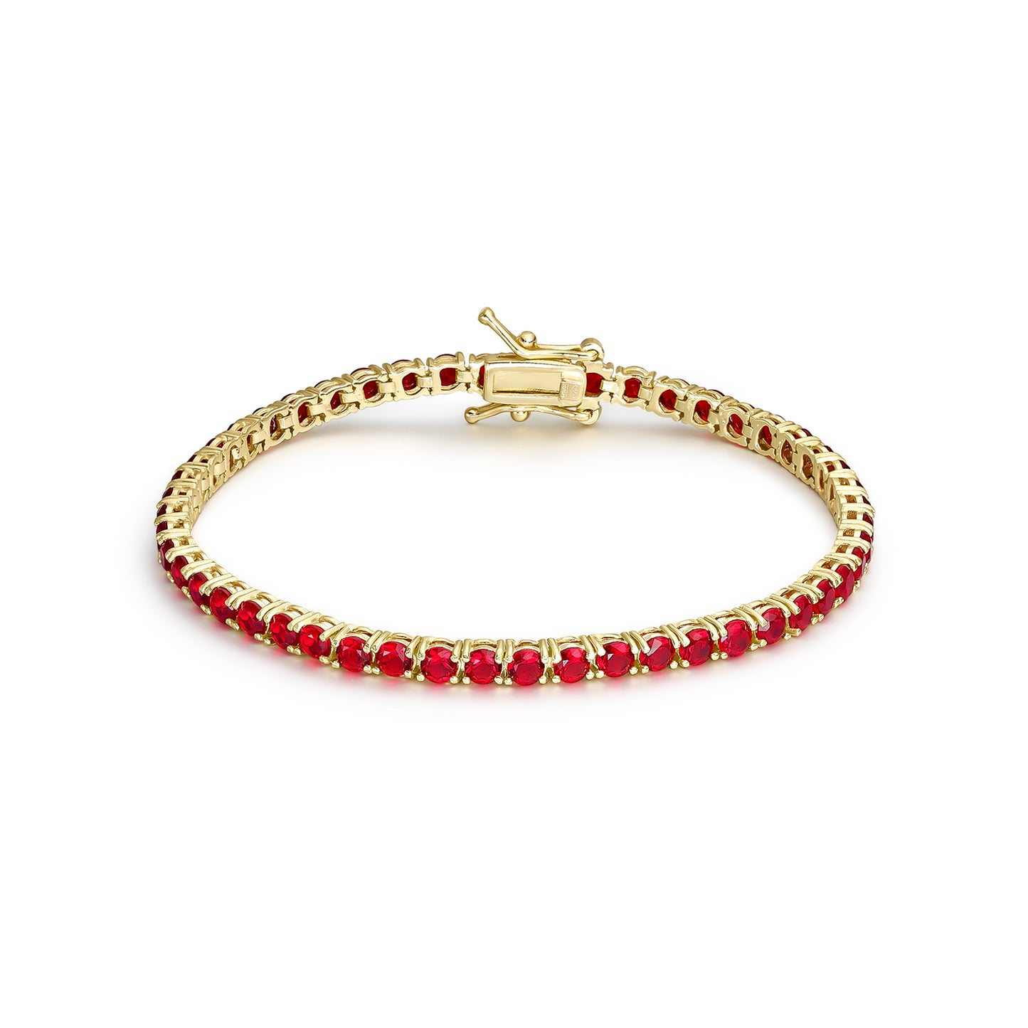 PULSERA RIVIÈRE CON CIRCONITAS ROJAS