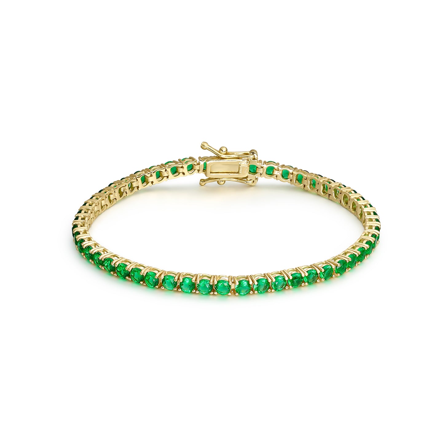 RIVIÈRE BRACELET WITH GREEN CIRCONS